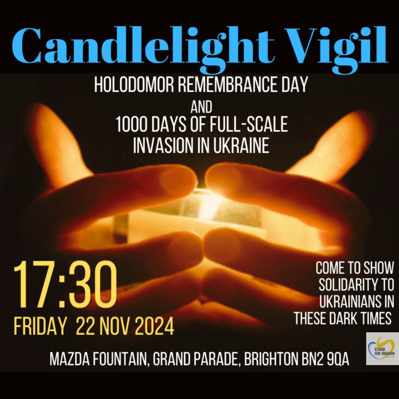 Ukraine Candlelight Vigil Brighton – FRIDAY 22 NOV at 17:30